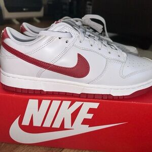 Nike dunk low vast grey varsity red  Men's shoes new Sneakers
